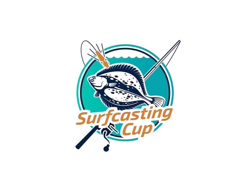 SurfcastingCup Logo Animation 2d animation branding design fun icon identity illustration logo mark typography vector