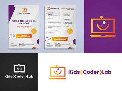 Kids Coder Lab Branding branding design icon identity leaflet design logo mark typography vector