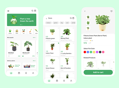 Plant's Shop App Concept app design graphic design typography ux