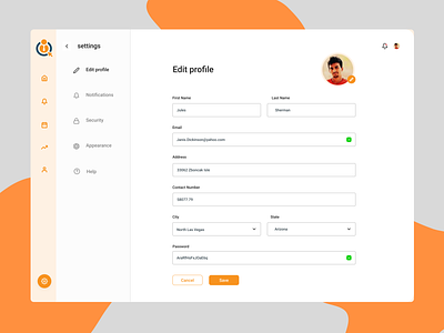 Setting page_ui animation branding gary graphic design logo orange screen setting ui ui ux website