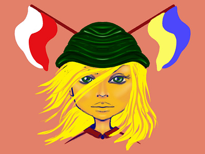Girl Ukrainian and Poland design drawing girl happy illustration poland ukrainian