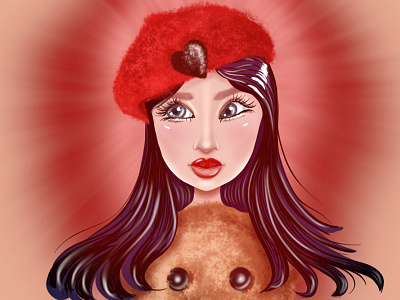 The Girl in the Red Hat baby design drawing girl happy illustration red