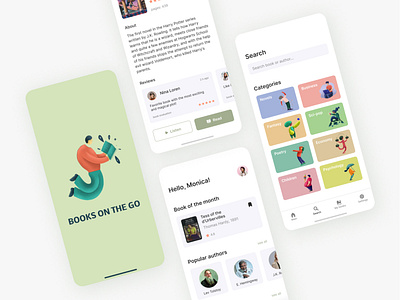 Book Reading App app books design figma mobile reading app ui