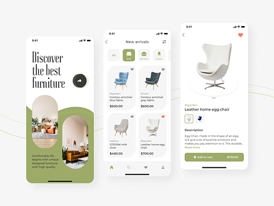 Furniture shop mobile app app design e commerce figma furniture mobile mobile app ui