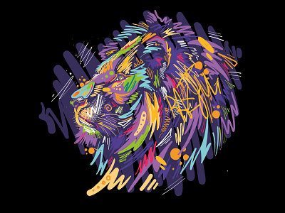 Graffiti lion abstract art design graffiti graphic design illustration lion print