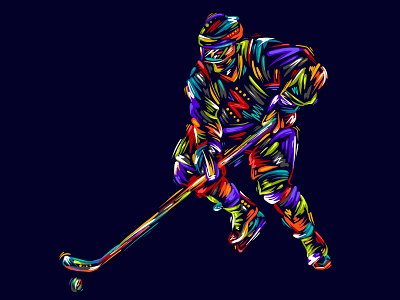 Hockey player art design graphic design hockey hockey player illustration print