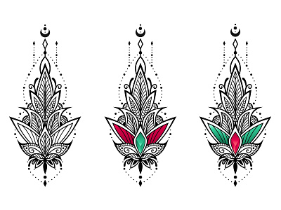 Lotus illustration set