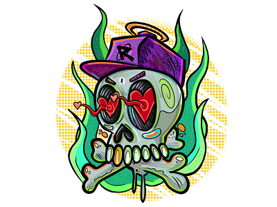 Skull in love art design graffiti graphic design illustration love print skull