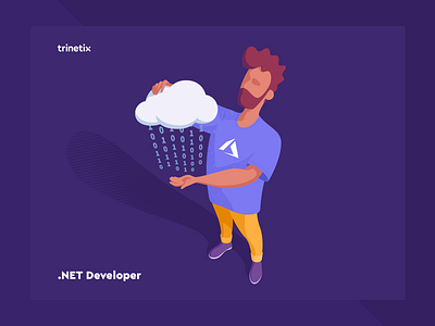 .NET Developer ai azure cloud design developer illustration trinetix vacancy vector