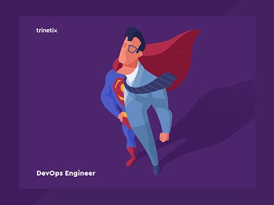 DevOps Engineer developer devops engineer hero illustration superman trinetix vacancy