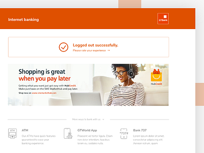 Online Banking: Customer outboarding 635 banking gtbank online banking orange outboarding ui ux