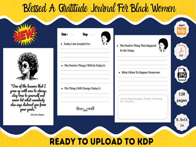 Gratitude Journal for Black Women black women blessed gratitude journal kdp interiors