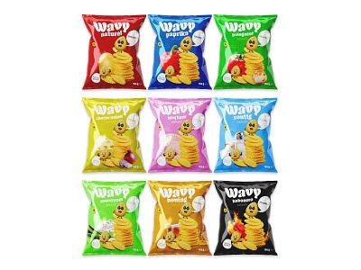 Wavy Chips - Packaging Design branding chips design food graphic design illustration packaging packaging design