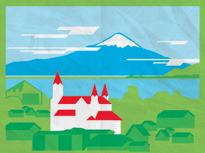 Postales Australes // Puerto Varas brasil brazil chile design diseño illustration ilustración ilustração pedro moura polenstudio postal postales postcard postcards puerto varas vintage