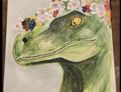 dino floral illustration