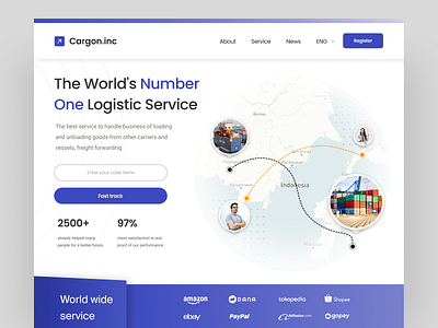 Cargo - Logistic Service - Website Header app cargo landing page logistic service ui ux website