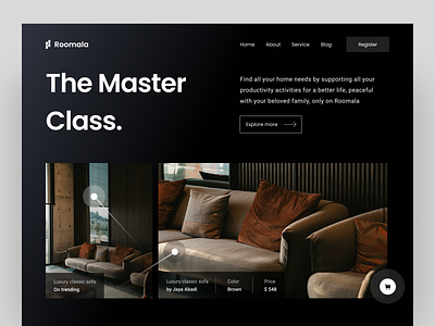 Furniture - Website Header app furniture home landing page showcase ui ux