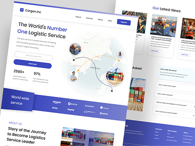 Logistic Service - Landing Page app cargo landing page logistic service ui ux