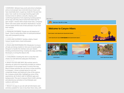Mockup-Design-Case Study for Canyon Hikers design early stage mockup ui