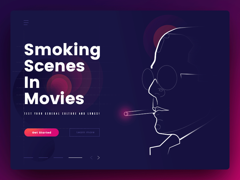 Smoking Scenes - Landing Page animation cigarette dark design landing movie page smoking ui ux web