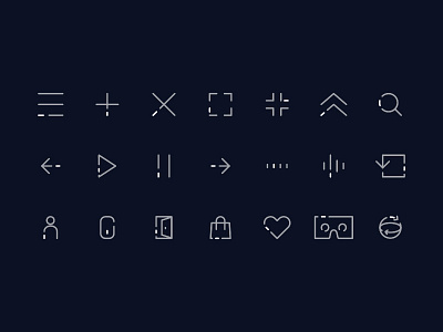 Pictos Outlines ar design icons kit navigation outline pictogram pictos player ui vector vr