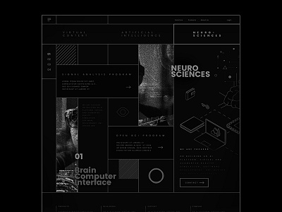 BCI Home Page ai bci black dark deeptech design nav outline science ui ux web zoning