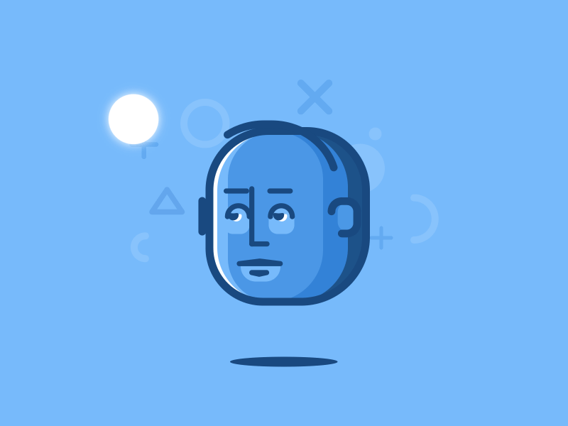 Le Flegme animation blue emotion icon illustration light logo man motion phlegm sun surprise vector