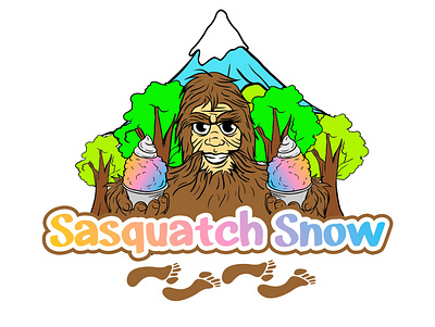 Sasquatch Snow Shaved Ice brand design character community logo create logo food and beverage logo logo logo design mascot logo