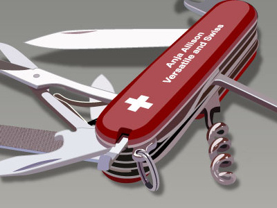 Versatile and Swiss army illustrator knife swiss vector