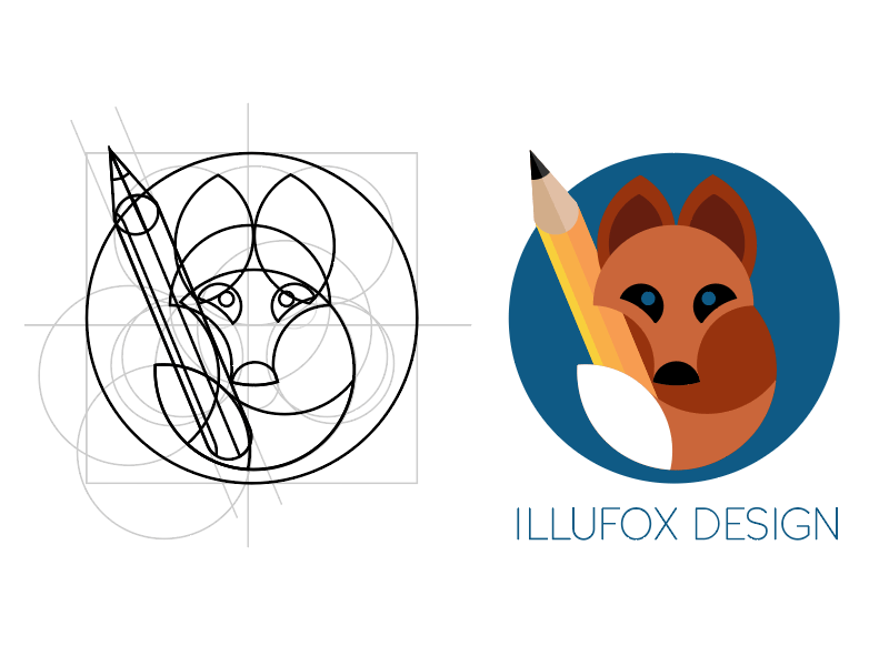 Logo Redesign illustrator llufox design logo redesign vector wireframe