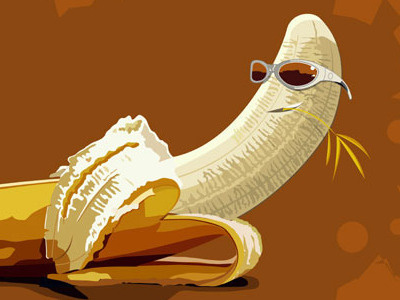 Life Is Good banana cool fruit happy hip shades summer sun sun glasses