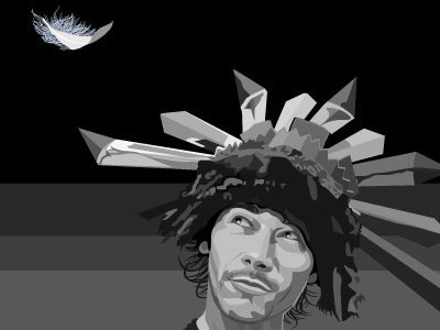 Jamiroquai black and white england feather hat jazz music pop