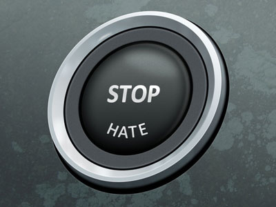 Stop Hate button end hate stop