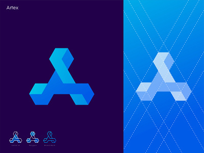 Artex - Brand logo a r t e x agency app logo branding design geometric grid identity letter logo logo design logo designer mark nft pixel poly polygonal software tech technology