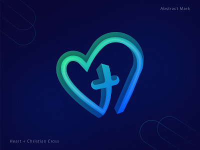 Heart + Cross 3d a r t e x app logo bitcoin branding cross design geometric gradient heart icon letter logo logo mark logodesign love minimal modern monogram nft