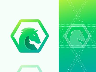 Horse - Animal logo 3d a r t e x agency animal app logo bitcoin branding cute design designer geometric gradient horse letter logo minimal modern nft startup tech
