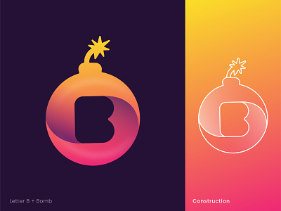 Letter B + Bomb | Modern minimalist logo