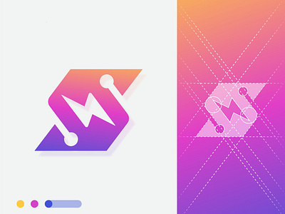 S letter mark , Modern minimalist tech logo