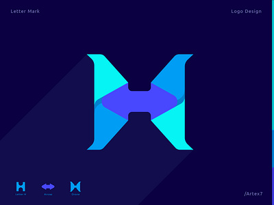 H letter mark, Modern minimalist logo design