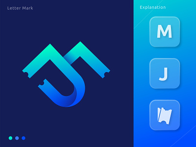 M J Letter Mark | Logo design
