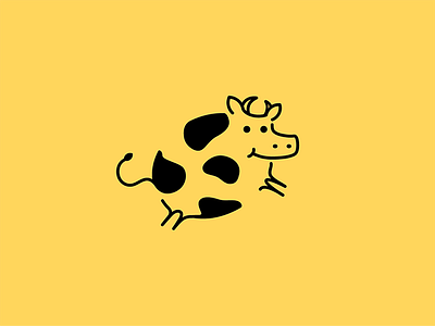 Goonda brand branding child cow farm flat happy icon identity logo milk round