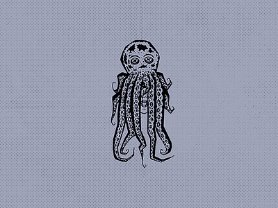 All hail Kthulu girl half tone invertebrate ocean octopus seawitch texture