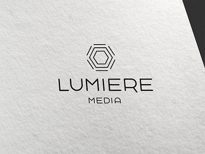 Lumiere Media branding film hexagon identity logo minimal photography radial type