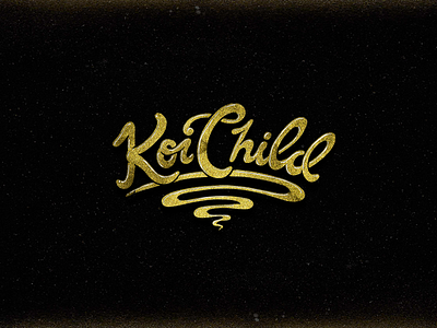 Koi Child gold hand lettering hand made hip hop jazz koi child lettering music spotify texture type typography