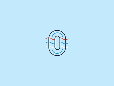 Zero brand icon identity letter logo minimal monoline o ocean type waves zero