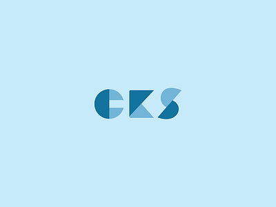 Simplified Letters block blue flat geometric letters logo shape shaped simple type typography