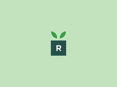 Resco apple box brand fruit graphic green identity leaf logo minimal modern r