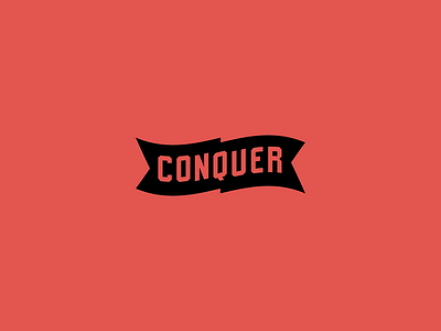 Type Conquers block conquer flag graphic industrial lettering letters logo logotype type typography