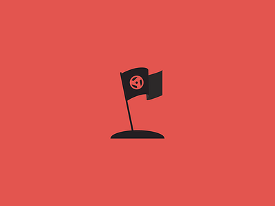 Put a flag in it brand mark flag graphic icon land logo minimal pole proud simple strength weight