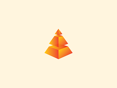 Foundations design digita gradient graphic icon logo minimal modern orange pyramid simple symbol